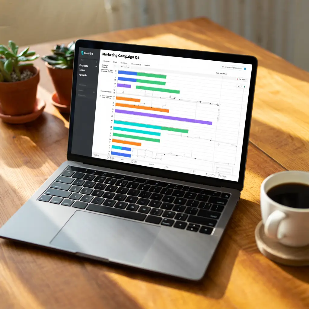 Digitaalisten työnkulkutyökalujen hallintanäkymä tietokoneen näytöllä